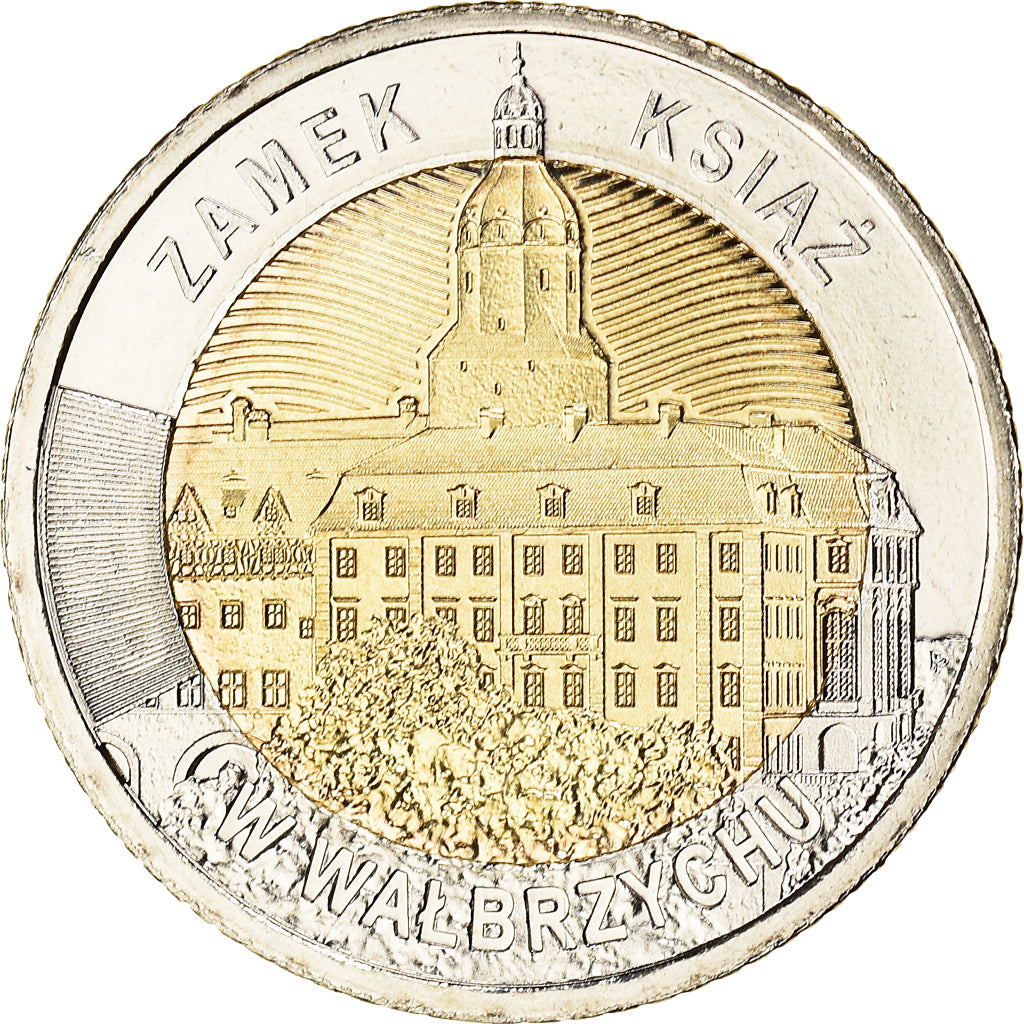 Coin, Poland, castle in Walbrzych, 5 Zlotych, 2021, MS(63), Bi-Metallic