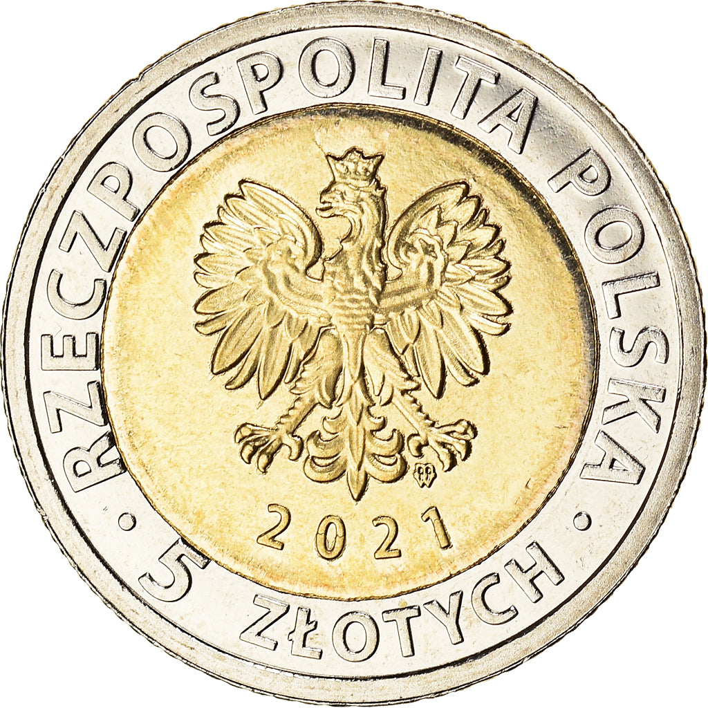Coin, Poland, castle in Walbrzych, 5 Zlotych, 2021, MS(63), Bi-Metallic