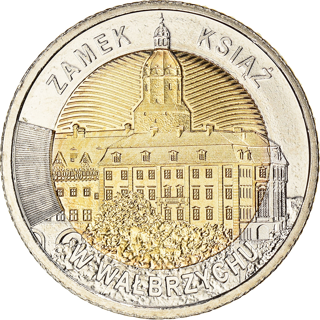Coin, Poland, castle in Walbrzych, 5 Zlotych, 2021, MS(63), Bi-Metallic