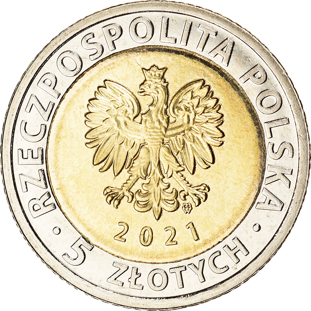 Coin, Poland, castle in Walbrzych, 5 Zlotych, 2021, MS(63), Bi-Metallic