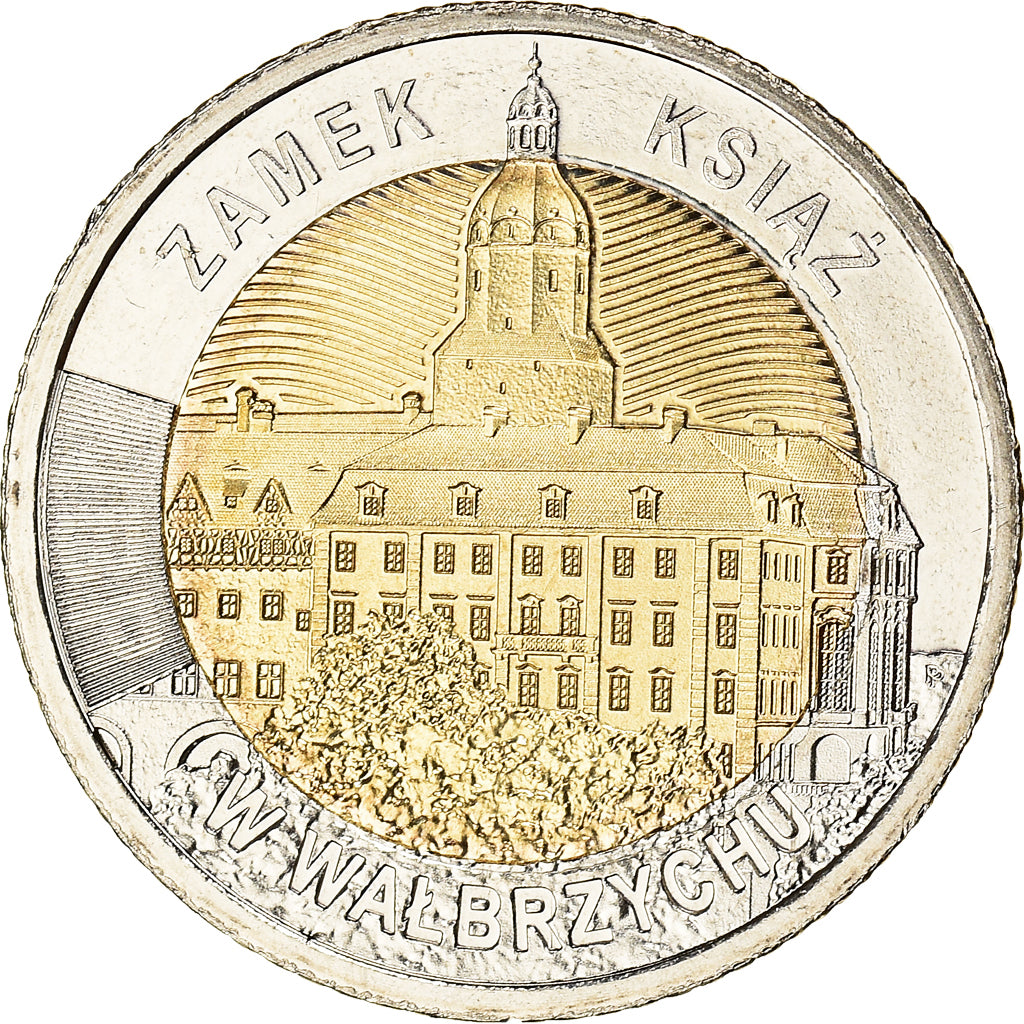 Coin, Poland, castle in Walbrzych, 5 Zlotych, 2021, MS(63), Bi-Metallic