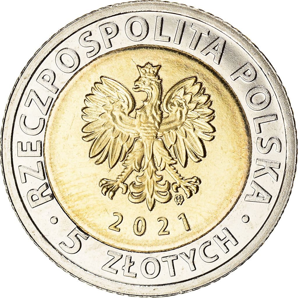 Coin, Poland, castle in Walbrzych, 5 Zlotych, 2021, MS(63), Bi-Metallic