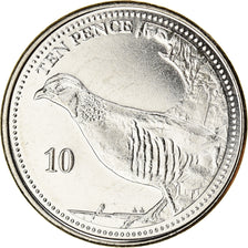 Coin, Gibraltar, Barbary Partridge, 10 Pence, 2020, MS(63), Acier plaqué nickel