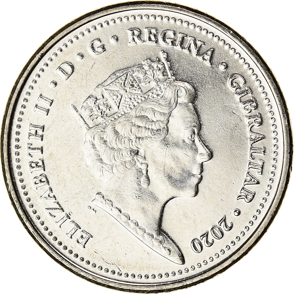Coin, Gibraltar, Barbary Partridge, 10 Pence, 2020, MS(63), Acier plaqué nickel