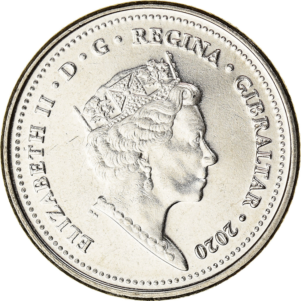 Coin, Gibraltar, Barbary Partridge, 10 Pence, 2020, MS(63), Acier plaqué nickel