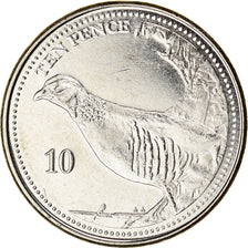 Coin, Gibraltar, Barbary Partridge, 10 Pence, 2020, MS(63), Acier plaqué nickel