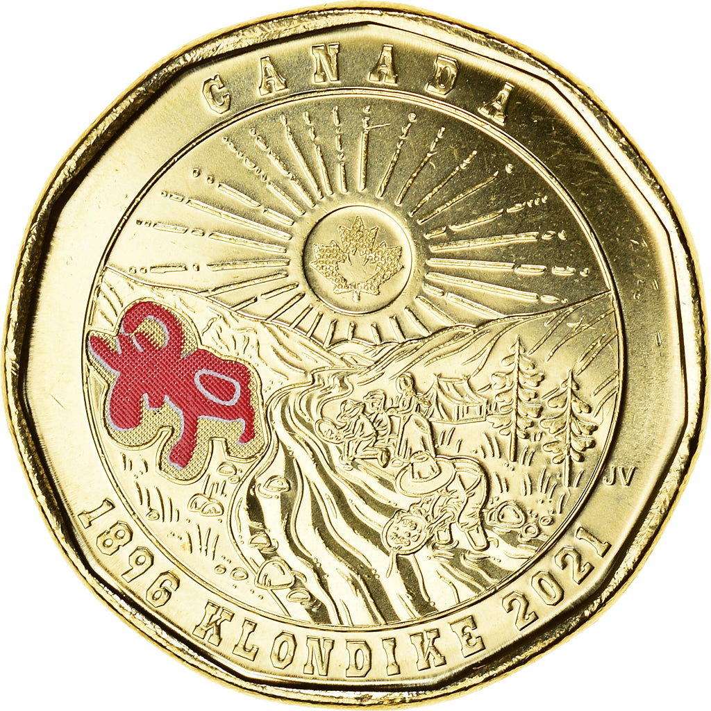 Coin, Canada, Dollar, 2021, Colorized, MS(63), Brass plated steel (three-ply)