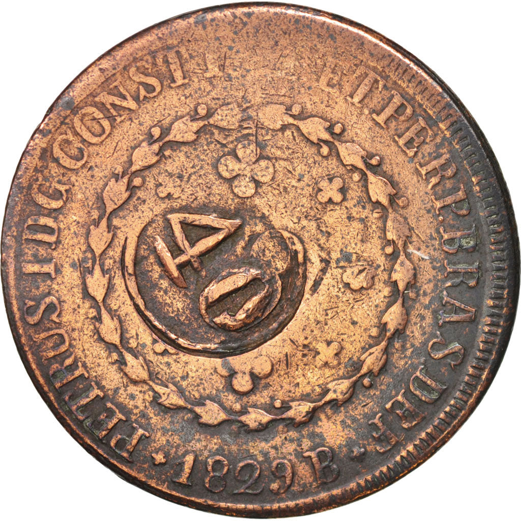 Brazil, 40 Reis, 1829, Bahia, VF(20-25), Copper, KM:444.2