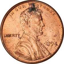 Coin, United States, Lincoln Cent, Cent, 1994, U.S. Mint, EF(40-45), Copper