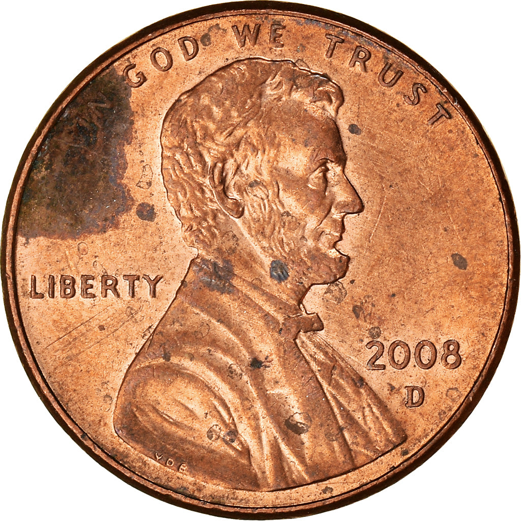 Coin, United States, Lincoln Cent, Cent, 2008, U.S. Mint, Denver, VF(30-35)