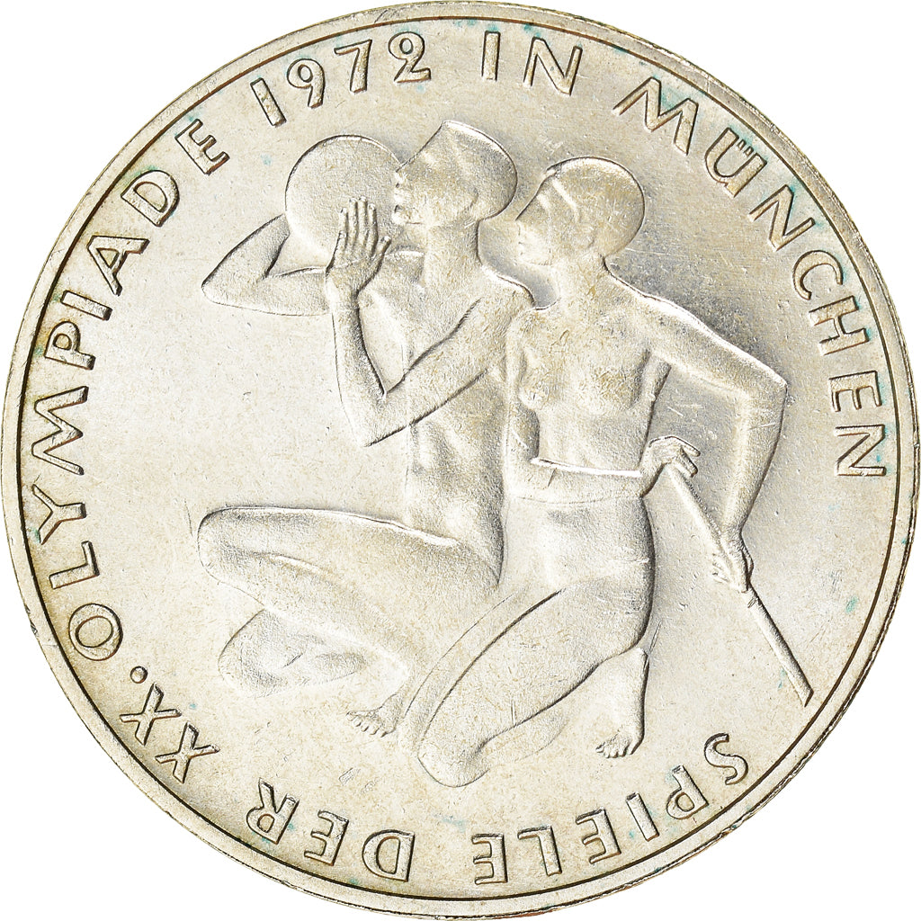 Coin, GERMANY - FEDERAL REPUBLIC, 10 Mark, 1972, Karlsruhe, EF(40-45), Silver
