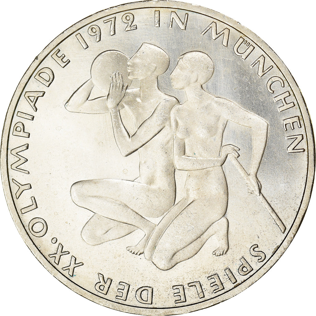 Coin, GERMANY - FEDERAL REPUBLIC, 10 Mark, 1972, Hambourg, EF(40-45), Silver
