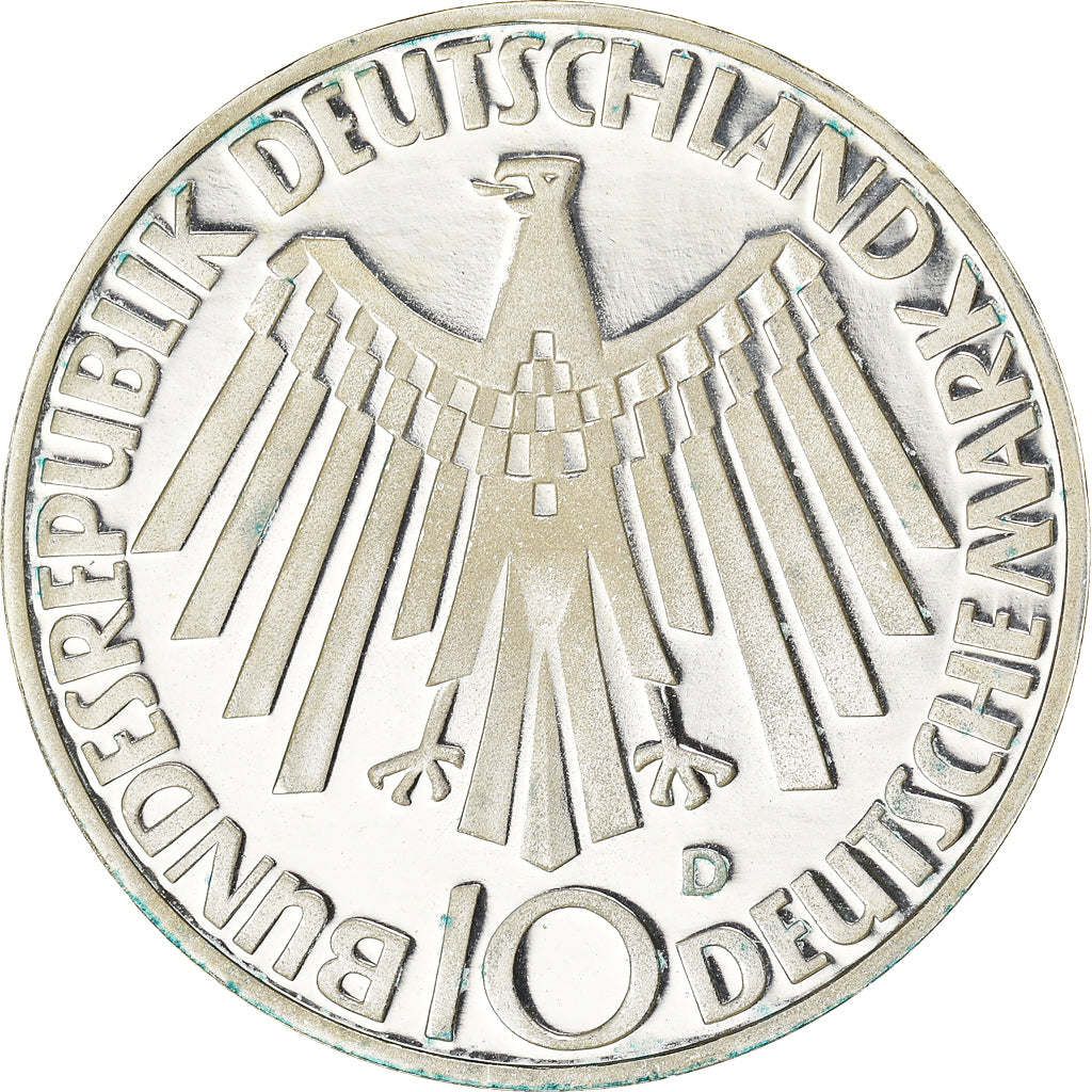 Coin, GERMANY - FEDERAL REPUBLIC, 10 Mark, 1972, Munich, BE, MS(63), Silver