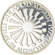 Coin, GERMANY - FEDERAL REPUBLIC, 10 Mark, 1972, Karlsruhe, BE, MS(63), Silver