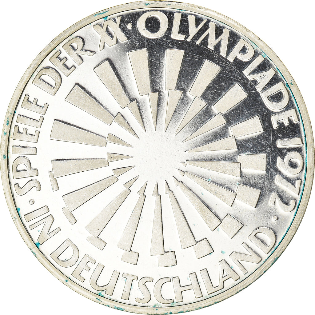 Coin, GERMANY - FEDERAL REPUBLIC, 10 Mark, 1972, Karlsruhe, BE, MS(63), Silver