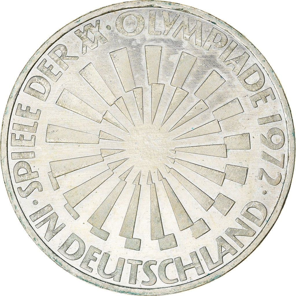 Coin, GERMANY - FEDERAL REPUBLIC, 10 Mark, 1972, Karlsruhe, AU(50-53), Silver