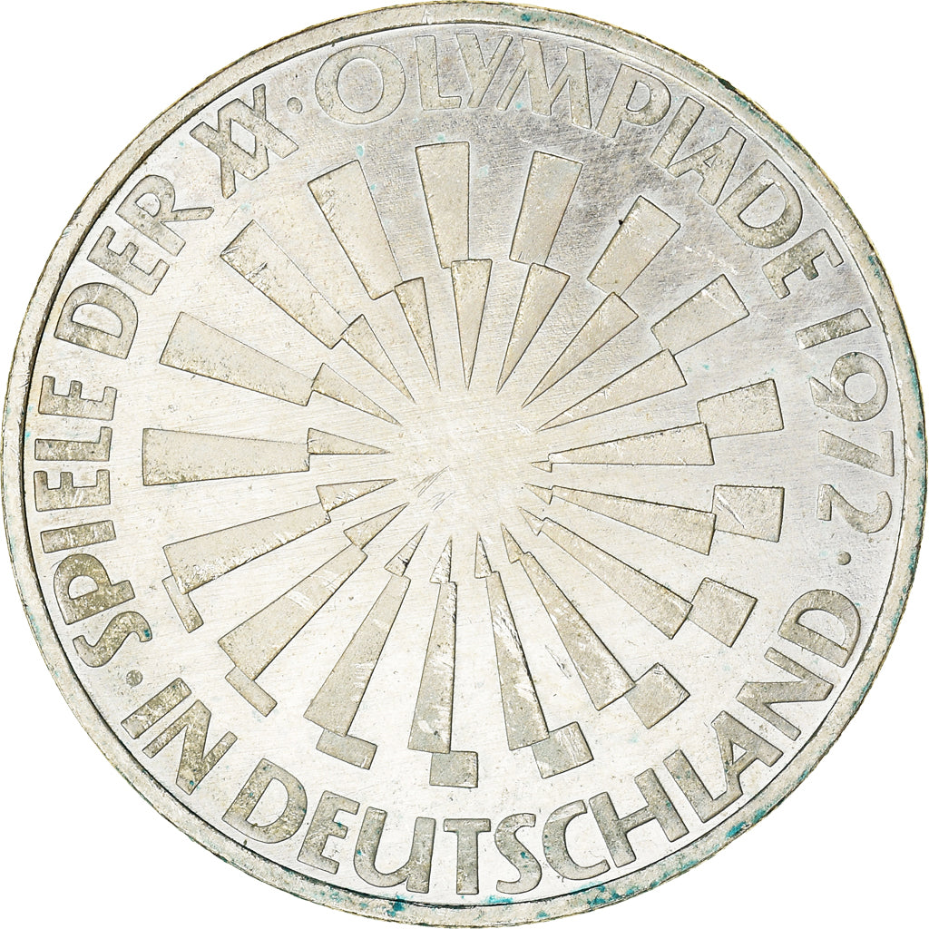 Coin, GERMANY - FEDERAL REPUBLIC, 10 Mark, 1972, Karlsruhe, EF(40-45), Silver