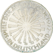 Monnaie, République fédérale allemande, 10 Mark, 1972, Karlsruhe, TTB
