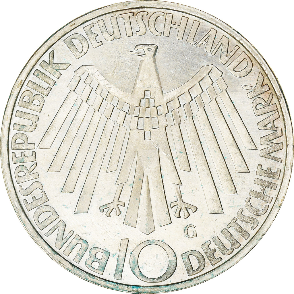 Coin, GERMANY - FEDERAL REPUBLIC, 10 Mark, 1972, Karlsruhe, EF(40-45), Silver