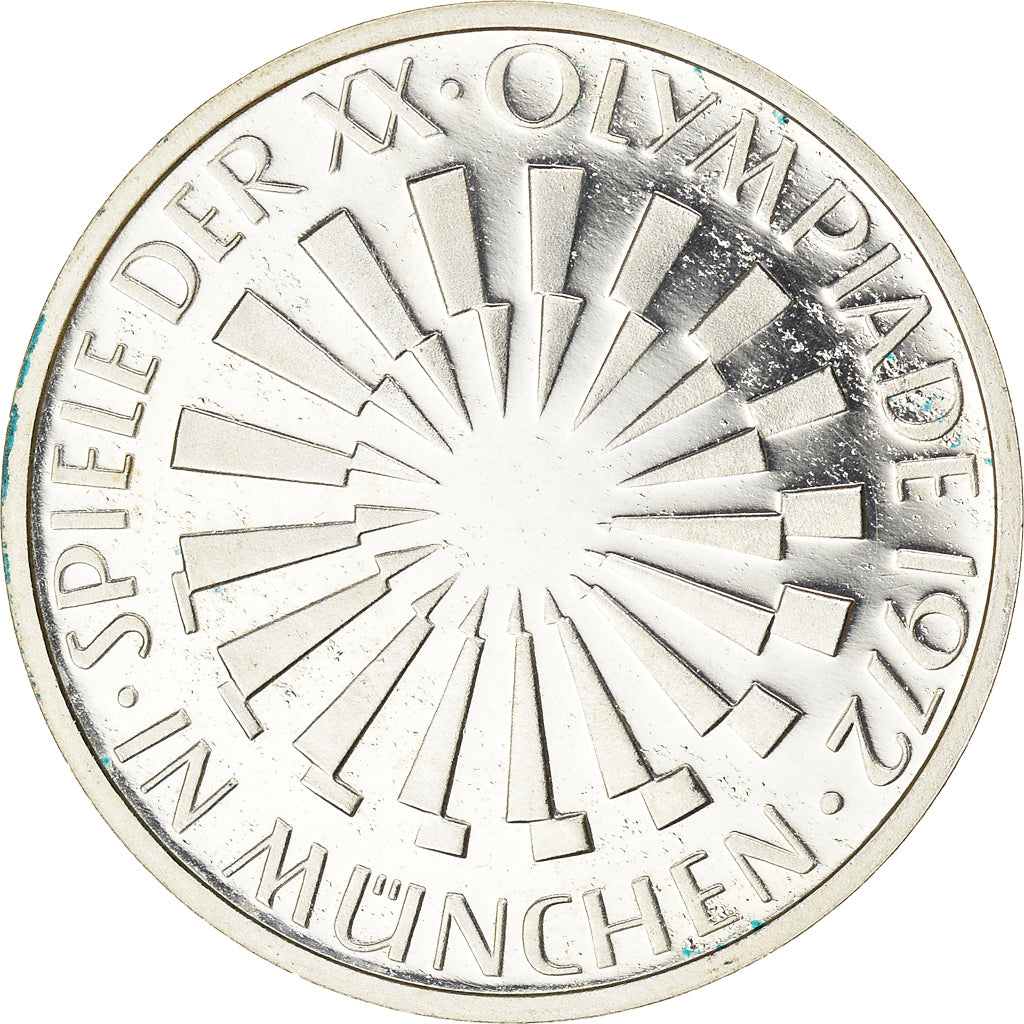 Coin, GERMANY - FEDERAL REPUBLIC, 10 Mark, 1972, Stuttgart, BE, MS(63), Silver
