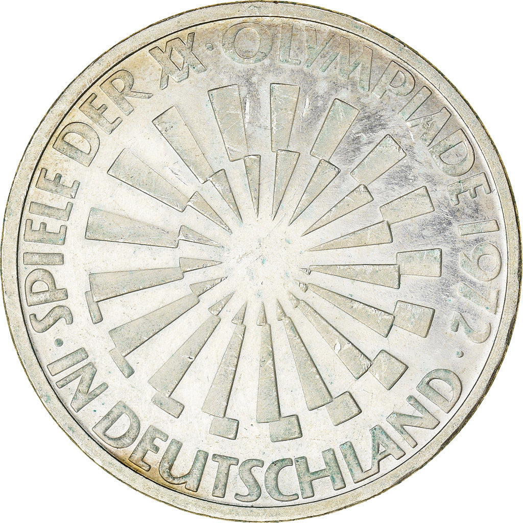 Moneta, GERMANIA - REPUBBLICA FEDERALE, 10 Mark, 1972, Stuttgart, BB, Argento