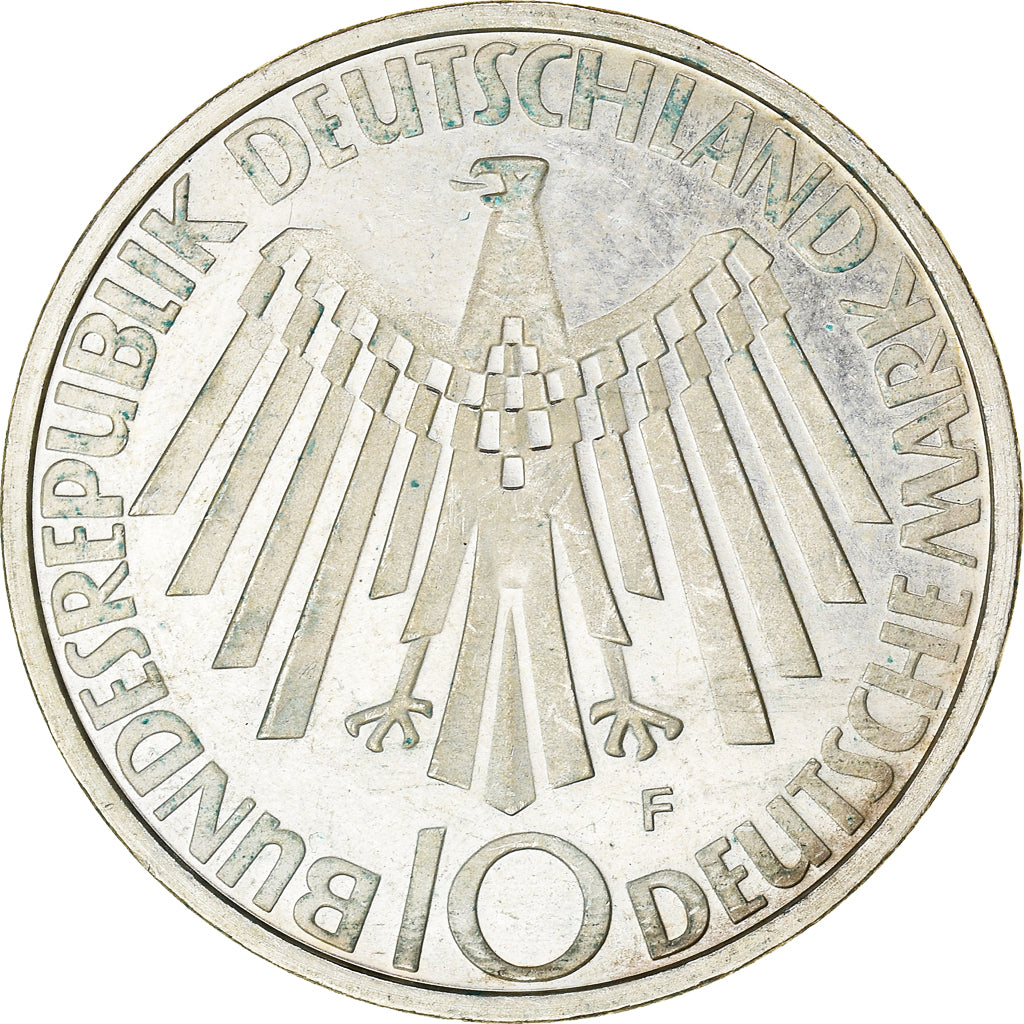 Moneta, GERMANIA - REPUBBLICA FEDERALE, 10 Mark, 1972, Stuttgart, BB, Argento