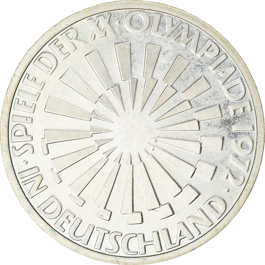 Coin, GERMANY - FEDERAL REPUBLIC, 10 Mark, 1972, Stuttgart, EF(40-45), Silver