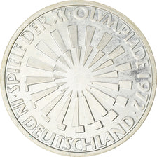 Coin, GERMANY - FEDERAL REPUBLIC, 10 Mark, 1972, Stuttgart, EF(40-45), Silver