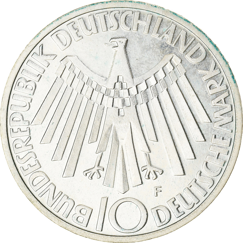 Coin, GERMANY - FEDERAL REPUBLIC, 10 Mark, 1972, Stuttgart, EF(40-45), Silver