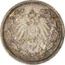 Coin, German States, 1/2 Mark, 1918, Stuttgart, EF(40-45), Silver, KM:17