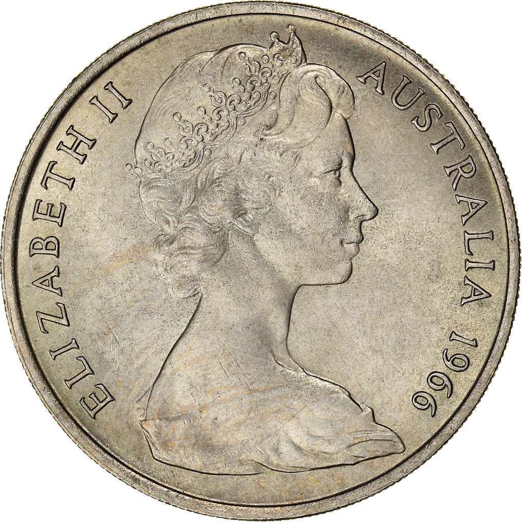 Monnaie, Australie, Elizabeth II, 20 Cents, 1966, TTB+, Cupro-nickel, KM:66