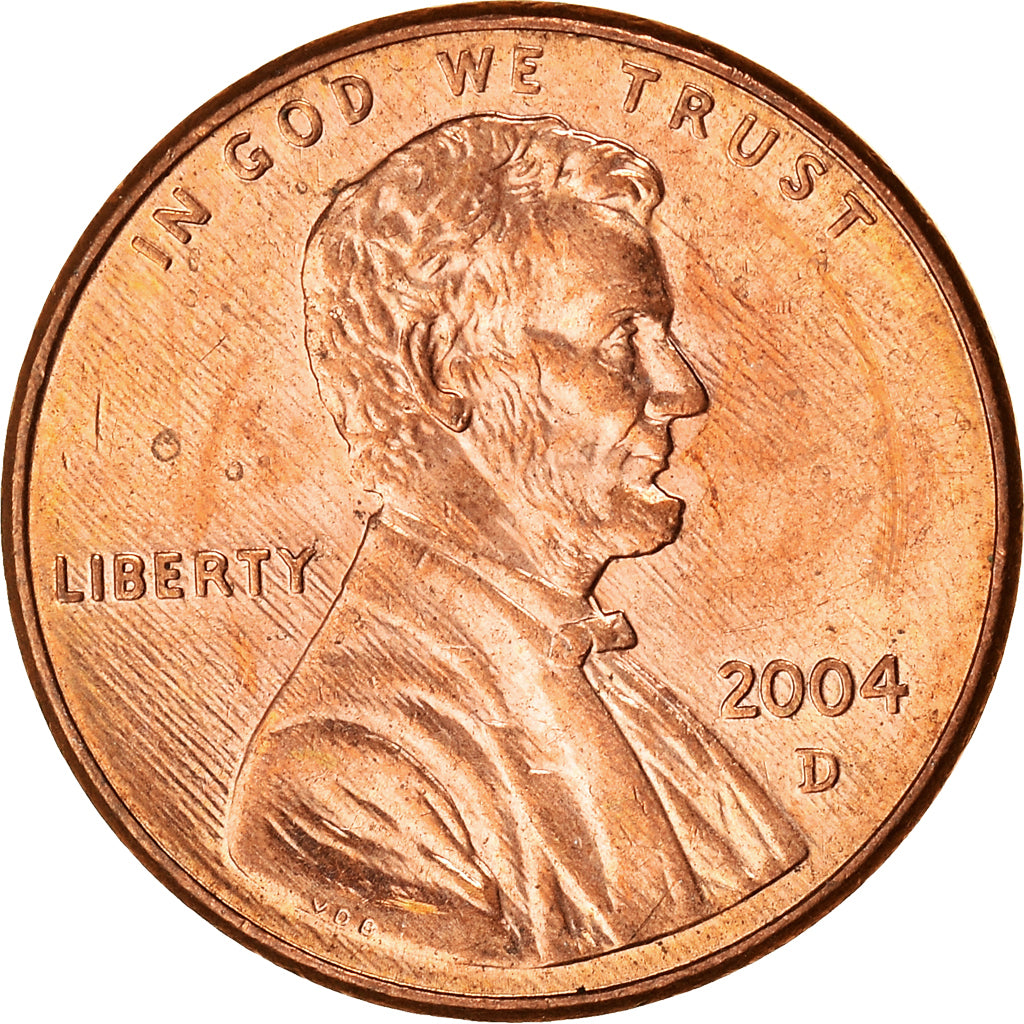 Coin, United States, Lincoln Cent, Cent, 2004, U.S. Mint, Denver, AU(50-53)