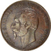 Moneta, Svezia, Oscar I, 5 Öre, 1858, BB, Bronzo, KM:690
