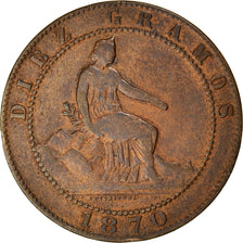 Coin, Spain, Provisional Government, 10 Centimos, 1870, Madrid, VF(30-35)