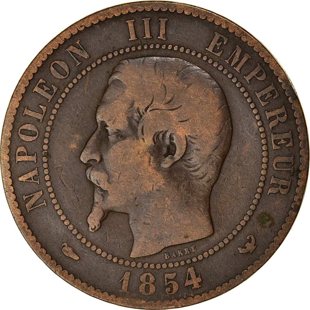 Coin, France, Napoleon III, 10 Centimes, 1854, Lille, EF(40-45), Bronze