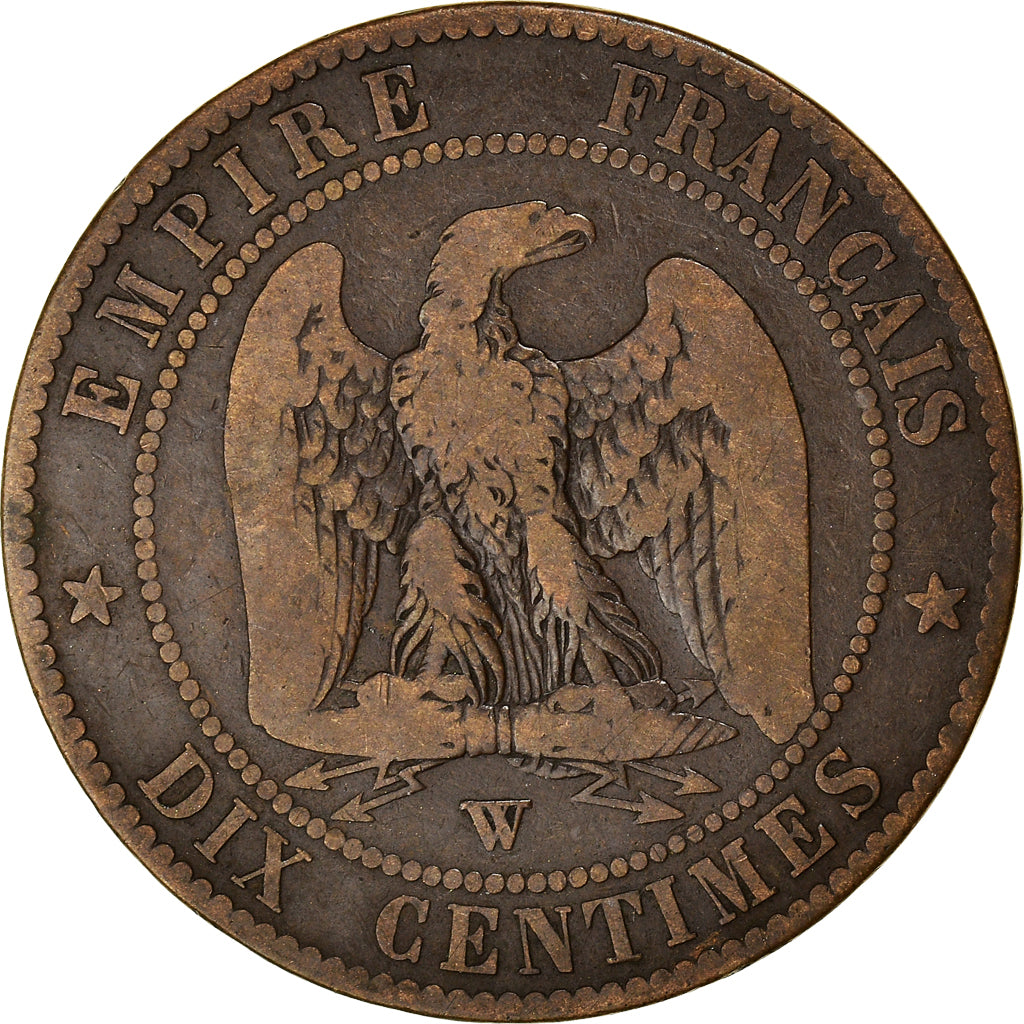 Coin, France, Napoleon III, 10 Centimes, 1854, Lille, EF(40-45), Bronze