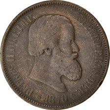 Coin, Brazil, Pedro II, 20 Reis, 1870, EF(40-45), Bronze, KM:474