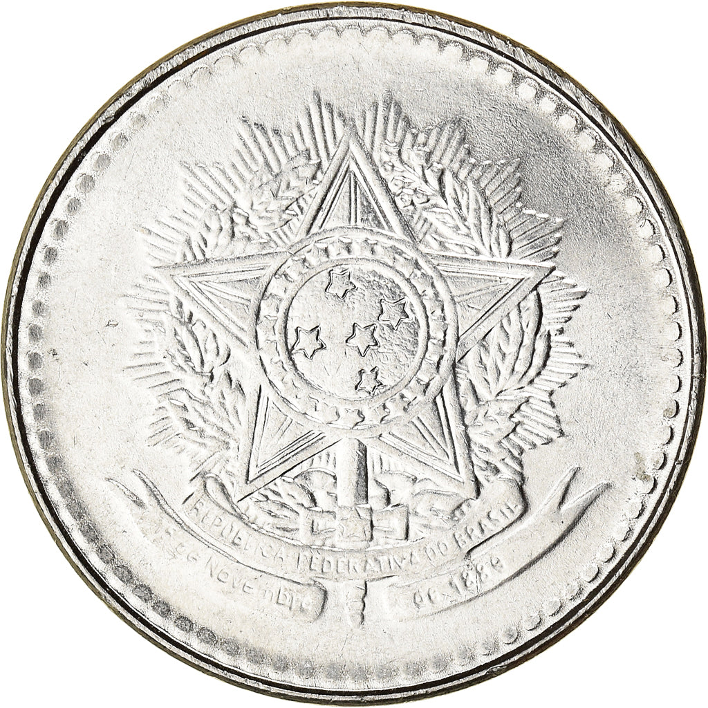Münze, Brasilien, 10 Cruzados, 1988, SS+, Stainless Steel, KM:607