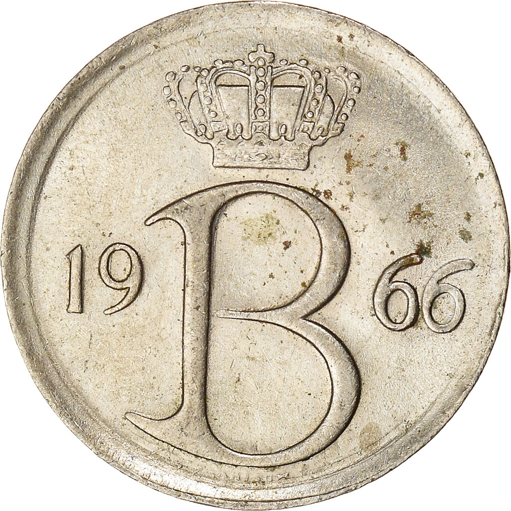 Coin, Belgium, 25 Centimes, 1966, Brussels, VF(30-35), Copper-nickel, KM:153.1