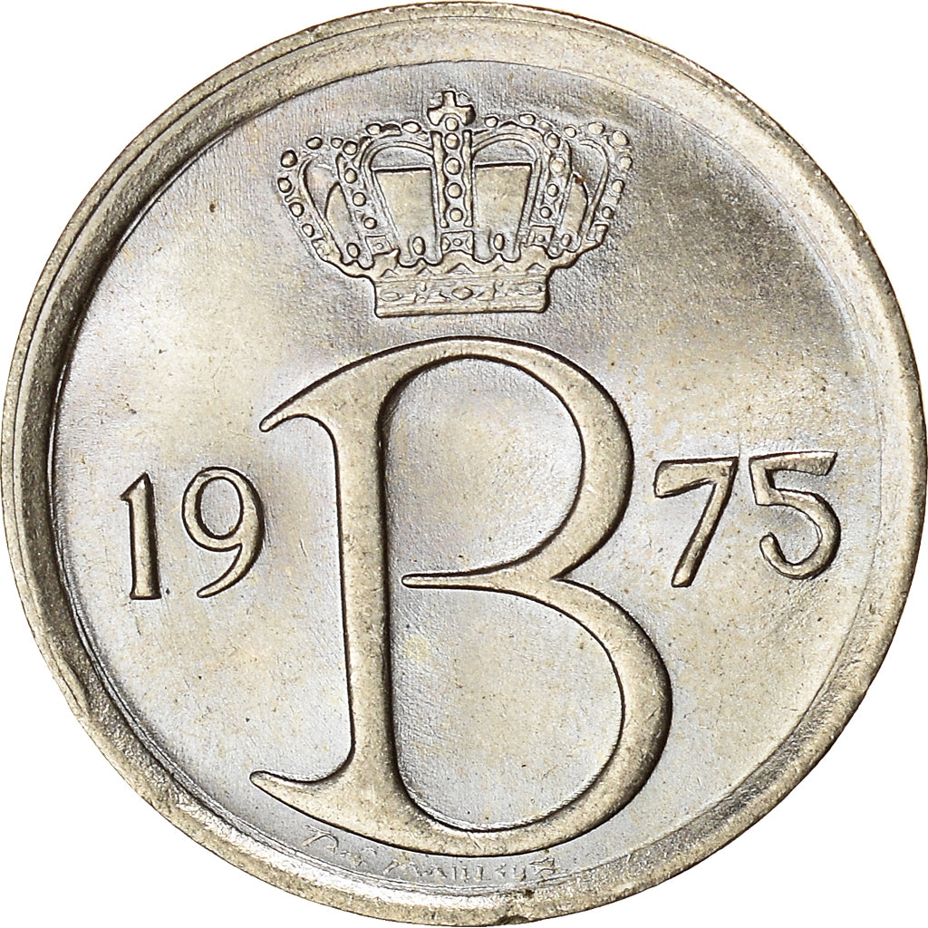 Coin, Belgium, 25 Centimes, 1975, Brussels, AU(50-53), Copper-nickel, KM:153.1
