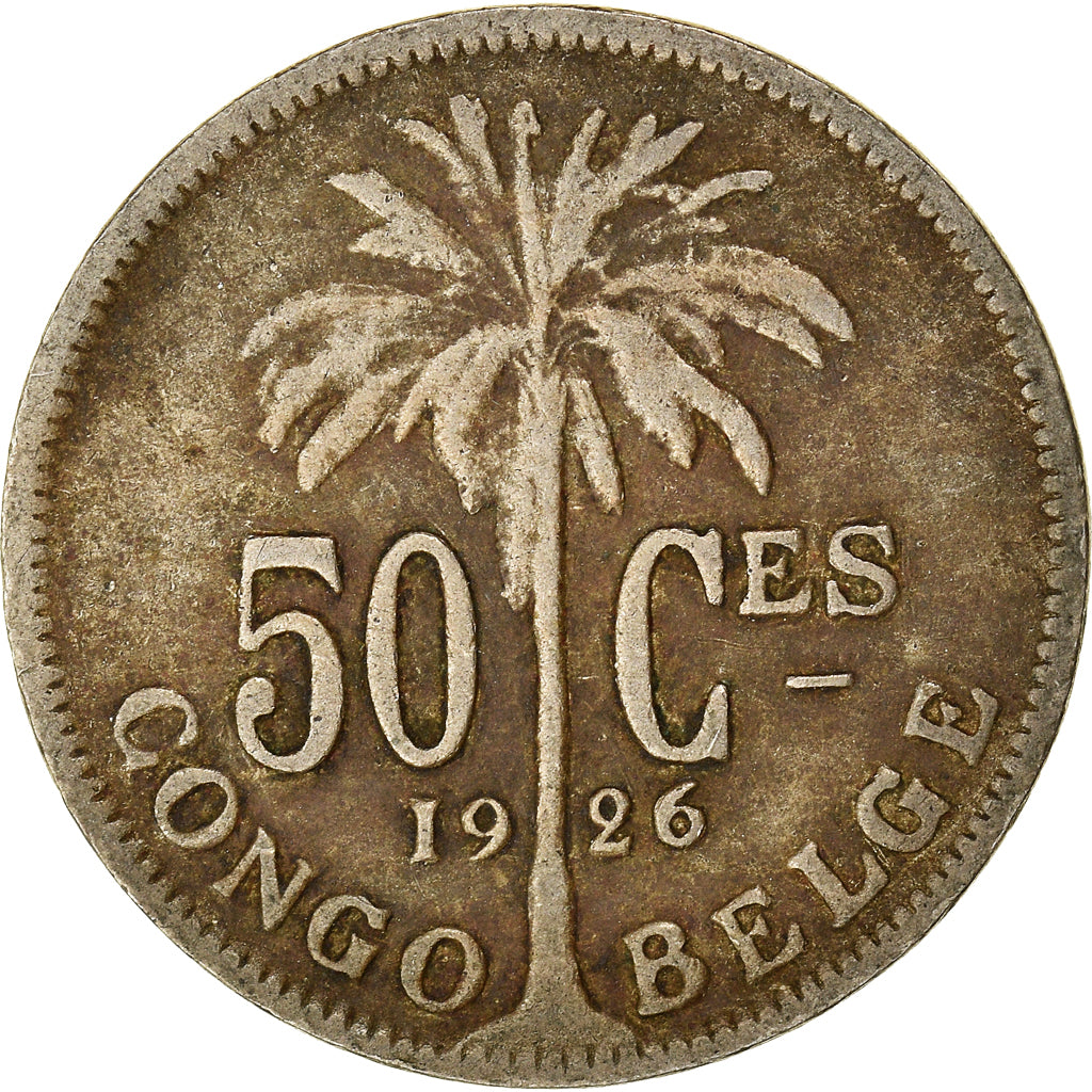 Coin, Belgian Congo, 50 Centimes, 1926, F(12-15), Copper-nickel, KM:22