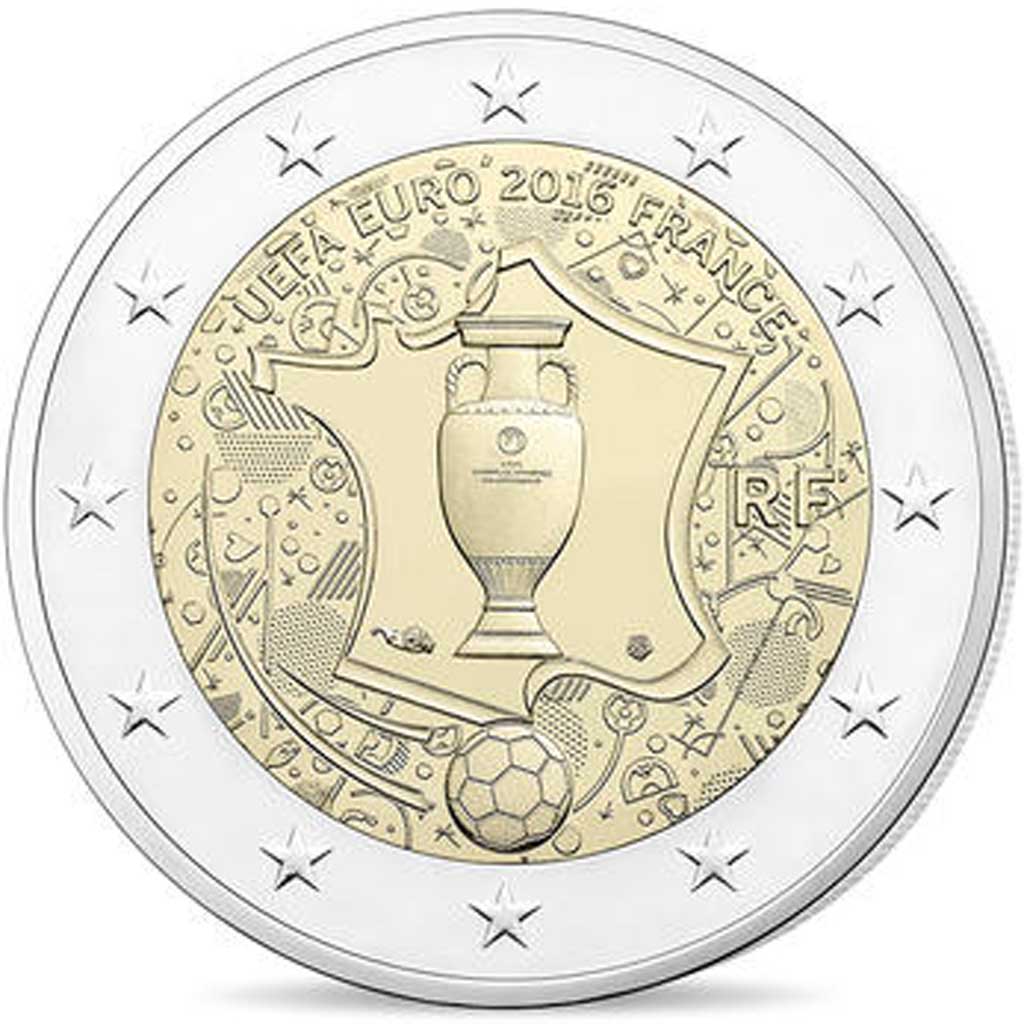 Moneda, Francia, Monnaie de Paris, 2 Euro, UEFA Euro 2016, 2016, FDC