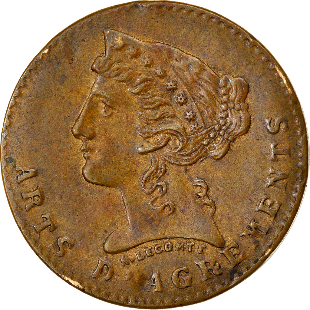 France, Token, Maison Close, Aux Trois Etoiles, Paris, AU(50-53), Covered Brass