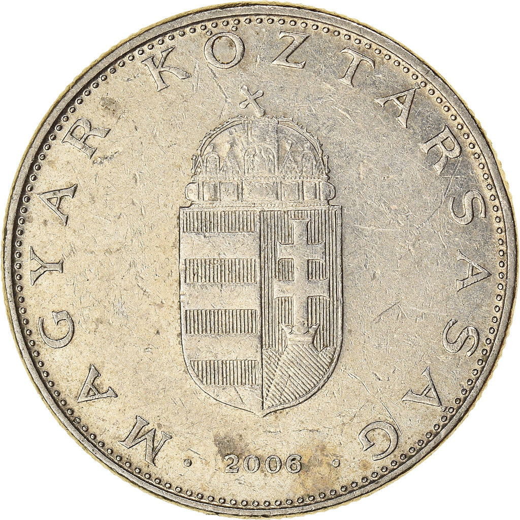 Moneda, Hungría, 10 Forint, 2006, Budapest, BC+, Cobre - níquel, KM:695