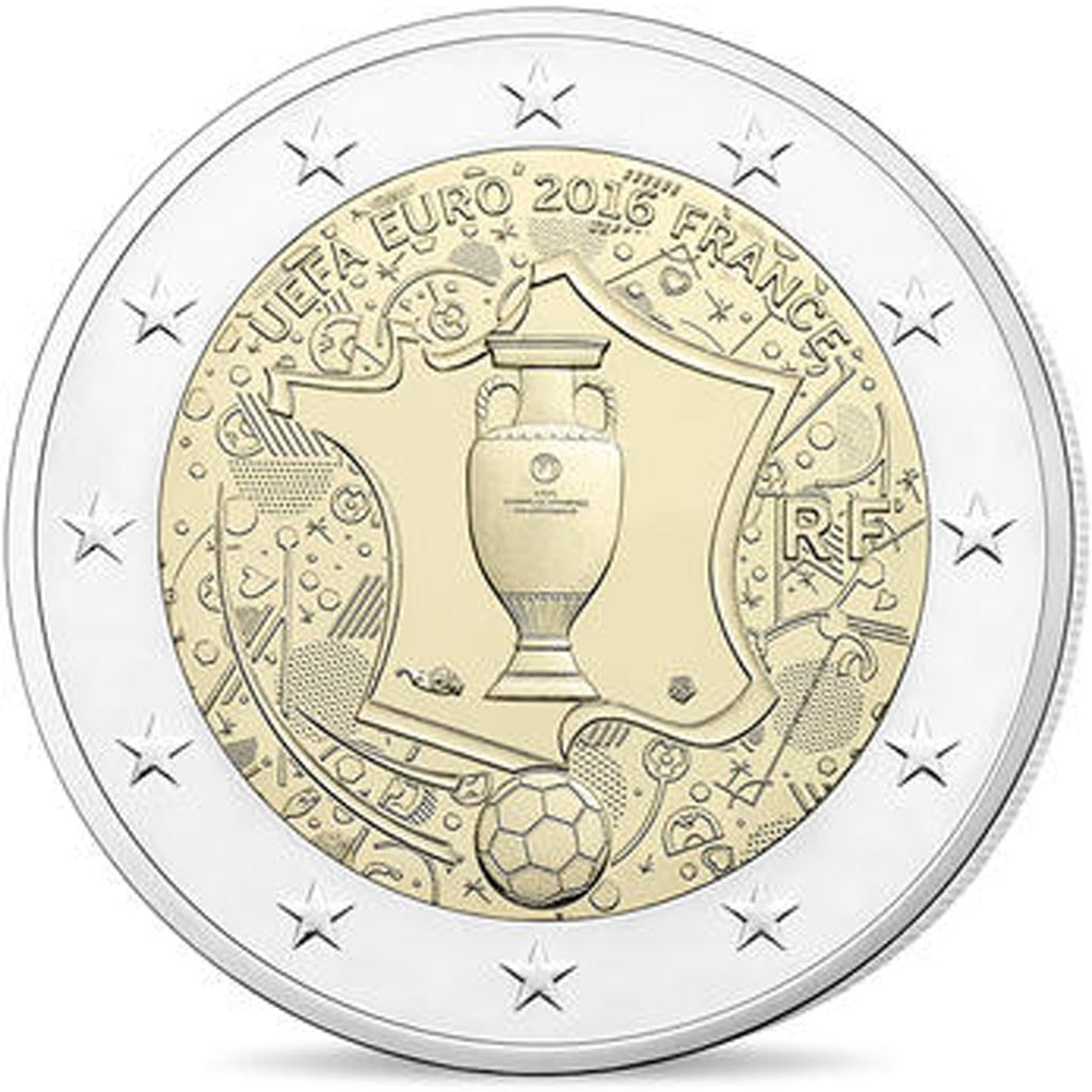 Monnaie, France, Monnaie de Paris, 2 Euro, UEFA Euro 2016, 2016, FDC, Bimetallic