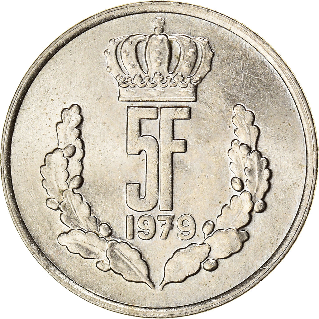 Coin, Luxembourg, Jean, 5 Francs, 1979, AU(50-53), Copper-nickel, KM:56