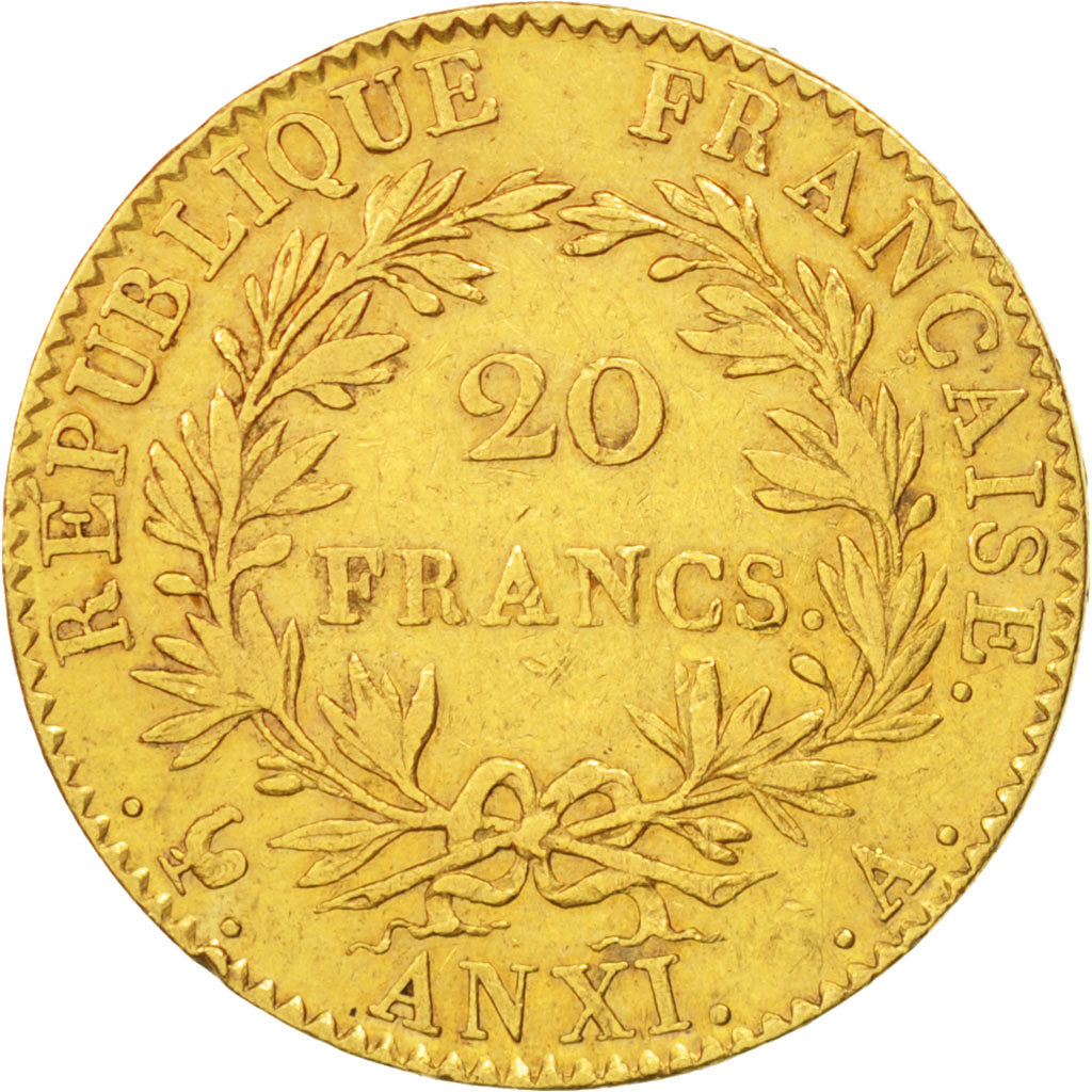 France, Napoléon I, 20 Francs, An XI, Paris, EF(40-45), Gold, KM:651