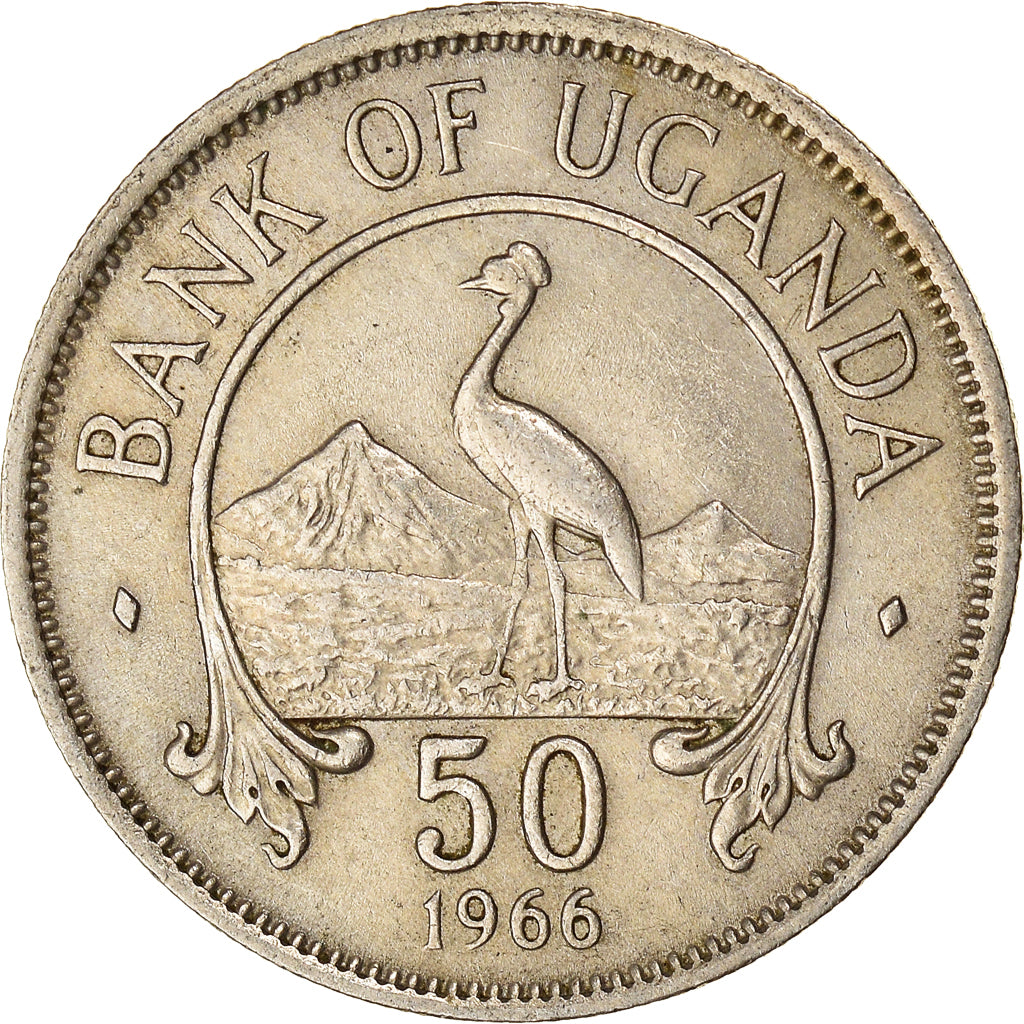 Coin, Uganda, 50 Cents, 1966, EF(40-45), Copper-nickel, KM:4