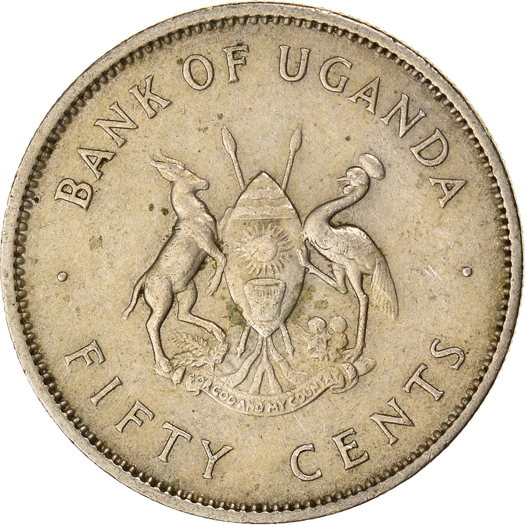Coin, Uganda, 50 Cents, 1966, EF(40-45), Copper-nickel, KM:4