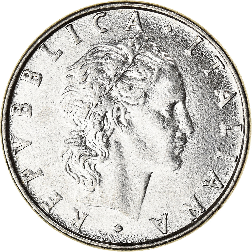 Monnaie, Italie, 50 Lire, 1985, Rome, TTB+, Acier inoxydable, KM:95.1